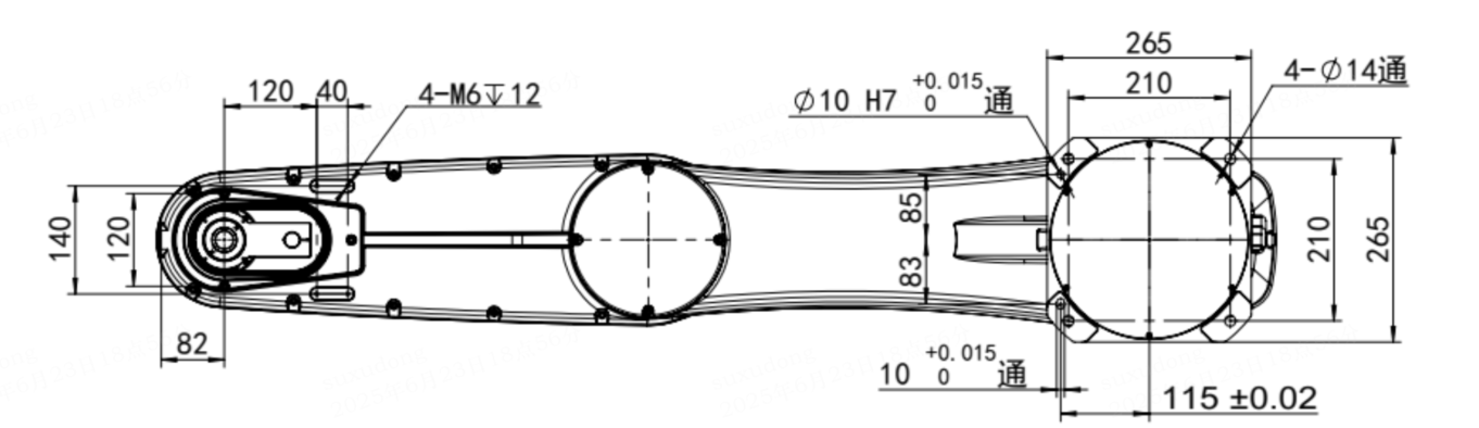 机械人底座装置尺寸图